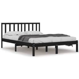 Berkfield Home Bed Frame Black Solid Wood Pine 200x200 cm