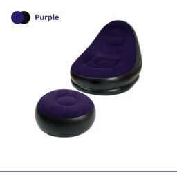 Leaper Outdoor Inflatable Portable Camping Flocked Sofa Chair with Footrest in Purple - thumbnail 2