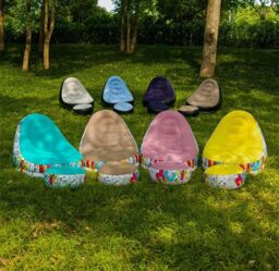 Leaper Outdoor Inflatable Portable Camping Flocked Sofa Chair with Footrest in Purple - thumbnail 4
