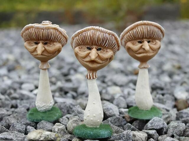 Marco Paul Pack of 3 Novelty Resin Miniature Mushroom Garden Ornaments - image 1