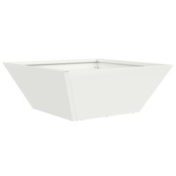 Berkfield Home Garden Bowl Planter White 40x40x15 cm Steel - Size: 40 x 40 x 15 cm - thumbnail 2