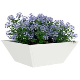 Berkfield Home Garden Bowl Planter White 40x40x15 cm Steel - Size: 40 x 40 x 15 cm - thumbnail 3