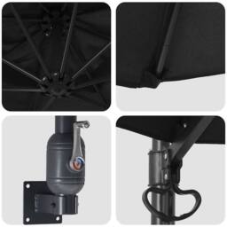 Berkfield Home Patio Umbrella Black Polyester, Powder-Coated Steel Large - thumbnail 7