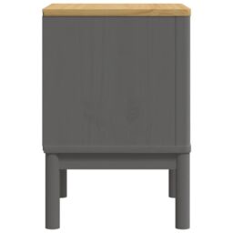 Berkfield Home Bedside Cabinet FLORO Grey 45x39x57 cm Solid Wood Pine - Size: 45 x 39 x 57 cm - thumbnail 6
