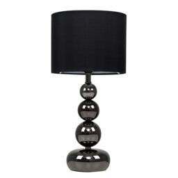 ValueLights Marissa Stacked Ball Gloss Black Touch Table Lamp - thumbnail 2
