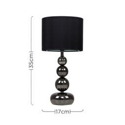 ValueLights Marissa Stacked Ball Gloss Black Touch Table Lamp - thumbnail 6