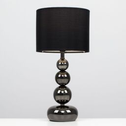 ValueLights Marissa Stacked Ball Gloss Black Touch Table Lamp - thumbnail 3