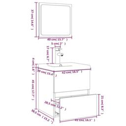 Berkfield Home Bathroom Furniture Set Smoked Oak Engineered Wood in Brown - thumbnail 7