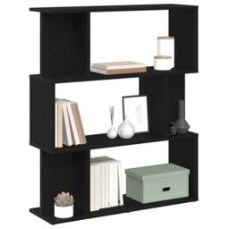 Berkfield Home Bookcase Black Oak 80x24x96 cm Engineered Wood - Size: 80 x 24 x 96 cm - thumbnail 4