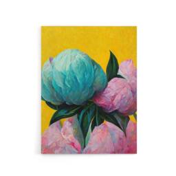 "Artery8 Abstract Floral Bouquet Peony Flowers Canvas Wall Art Print - Size: W18"" x H24""" - thumbnail 1