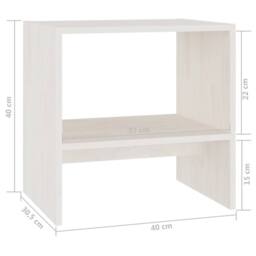 Berkfield Home Bedside Cabinet White 40x30.5x40 cm Solid Pinewood - thumbnail 8