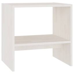 Berkfield Home Bedside Cabinet White 40x30.5x40 cm Solid Pinewood - thumbnail 1