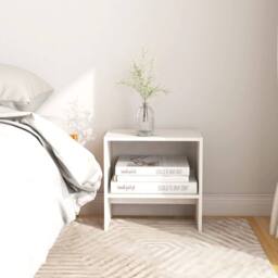 Berkfield Home Bedside Cabinet White 40x30.5x40 cm Solid Pinewood - thumbnail 2