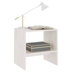 Berkfield Home Bedside Cabinet White 40x30.5x40 cm Solid Pinewood - thumbnail 4