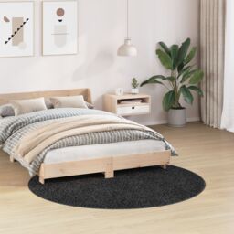Berkfield Home Shaggy Rug with Latex Backing Dark Grey √∏160 cm - Size: Medium - thumbnail 3