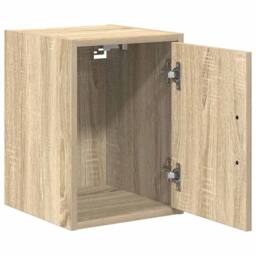 Berkfield Home Garage Wall Cabinets 2 pcs Sonoma Oak Engineered Wood in Brown - thumbnail 5