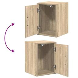Berkfield Home Garage Wall Cabinets 2 pcs Sonoma Oak Engineered Wood in Brown - thumbnail 9