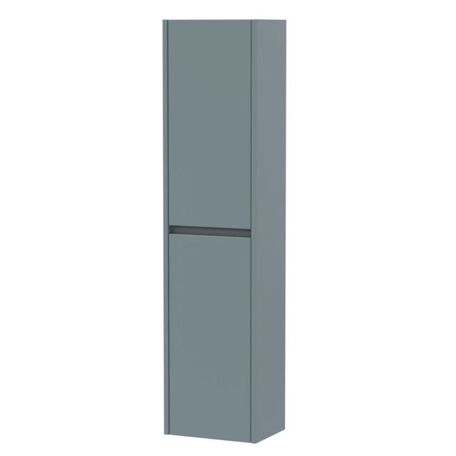 Balterley Square Wall Hung 2 Door Tall Bathroom Unit, 350mm - Matt Coastal Grey - image 1