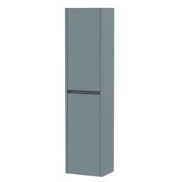 Balterley Square Wall Hung 2 Door Tall Bathroom Unit, 350mm - Matt Coastal Grey - thumbnail 1