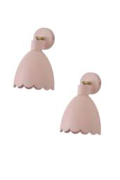 ValueLights Millie Pair of Flower Style Scallop Adjustable Wall Lights in Pale Pink - thumbnail 1