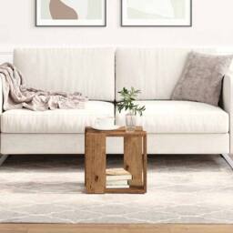 Berkfield Home Coffee Table Old Wood Solid Reclaimed Wood 32 x 32 x 30 cm in Brown - thumbnail 2