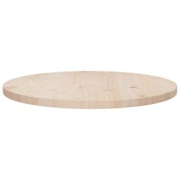 Berkfield Home Table Top Ã˜60x2.5 cm Solid Wood Pine in Brown - Size: 60x2.5 cm - thumbnail 2