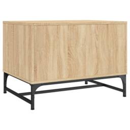 Berkfield Home Modern Coffee Table with Glass Doors Sonoma Oak 68.5x50x50 cm in Light Brown - thumbnail 7