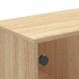 Berkfield Home Modern Coffee Table with Glass Doors Sonoma Oak 68.5x50x50 cm in Light Brown - thumbnail 8