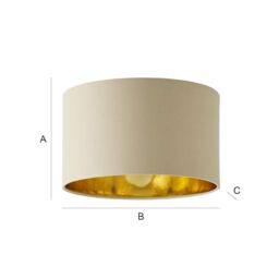 ValueLights Reni Natural with Metallic Gold Inner Easy Fit Ceiling Lamp Shade - Size: Small - thumbnail 8