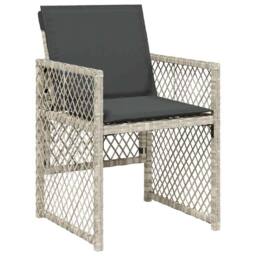 Berkfield Home 13 Piece Garden Dining Set with Cushions Light Grey Poly Rattan - thumbnail 4