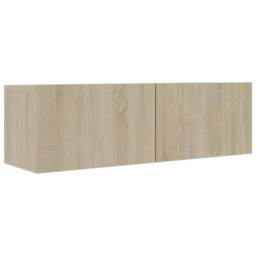 Berkfield Home TV Cabinet Sonoma Oak 100x30x30 cm Engineered Wood in Light Tan - Size: 100 x 30 x 30 cm - thumbnail 3