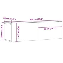 Berkfield Home TV Cabinet Sonoma Oak 100x30x30 cm Engineered Wood in Light Tan - Size: 100 x 30 x 30 cm - thumbnail 9