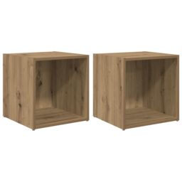 Berkfield Home TV Cabinet 2 pcs Brown 37 x 35 x 37 cm Engineered wood - thumbnail 2