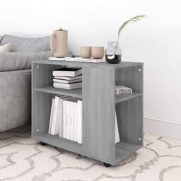 Berkfield Home Side Table Grey Sonoma 70x35x55 cm Engineered Wood - Size: 70 x 35 x 55 cm - thumbnail 3