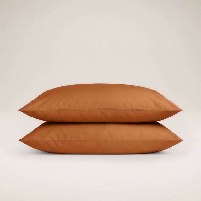Bedable Sateen Cotton Pillowcase Pair 480 Thread Count in Terracotta - Size: Standard Pillow Case - image 1