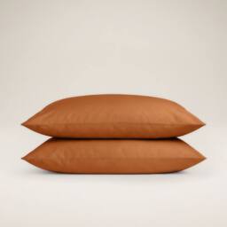 Bedable Sateen Cotton Pillowcase Pair 480 Thread Count in Terracotta - Size: Standard Pillow Case - thumbnail 1
