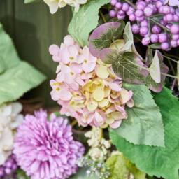 Dibor Colourful Purple Summer Floral Door Wreath Spring Wreath 60cm - thumbnail 4