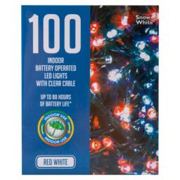 VFM e-Store Christmas Cold White & Red String Lights 100 Bulbs 8m 50cm Lead X 1 - thumbnail 1