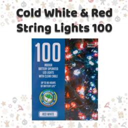 VFM e-Store Christmas Cold White & Red String Lights 100 Bulbs 8m 50cm Lead X 1 - thumbnail 2