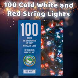 VFM e-Store Christmas Cold White & Red String Lights 100 Bulbs 8m 50cm Lead X 1 - thumbnail 3