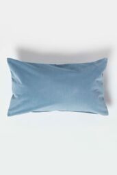 Homescapes Luxury Soft Velvet Cushion in Blue - Size: 30 cm x 50 cm - thumbnail 1