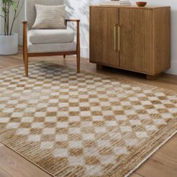 Livabliss Galey Alix Myrtle Avenue-Geometric Brown Green Ivory Diamond Fringe Living Rug - Size: 160 cm x 230 cm - thumbnail 8