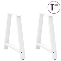 Berkfield Home Coffee Table Legs A-Shaped 2 pcs White¬†80x(72-73) cm Steel in White - thumbnail 3