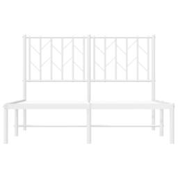 Berkfield Home Metal Bed Frame without Mattress with Headboard White 120x200cm - Size: Small Double - thumbnail 5