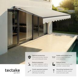 tectake Retractable Awning Ornella in Beige - Size: 250 cm x 200 cm - thumbnail 2