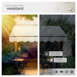 tectake Retractable Awning Ornella in Beige - Size: 250 cm x 200 cm - thumbnail 4