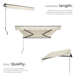 tectake Retractable Awning Ornella in Beige - Size: 250 cm x 200 cm - thumbnail 3