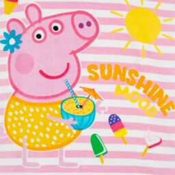 Peppa Pig Women's Striped Hooded Towel Poncho in Pink - thumbnail 3