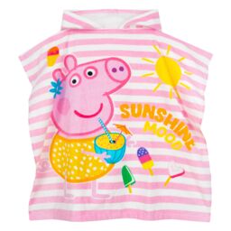 Peppa Pig Women's Striped Hooded Towel Poncho in Pink - thumbnail 2