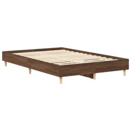 Berkfield Home Bed Frame No Mattress Brown Oak 135x190 cm Double Engineered Wood - thumbnail 4